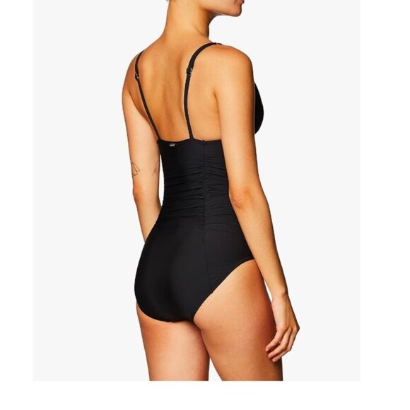 Calvin Klein Women's Triangle Full Coverage One Piece Swimsuit, Size 14 - Picture 3 of 9